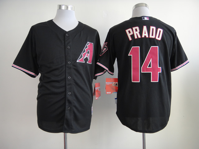 Men Arizona Diamondback #14 Prado Black MLB Jerseys